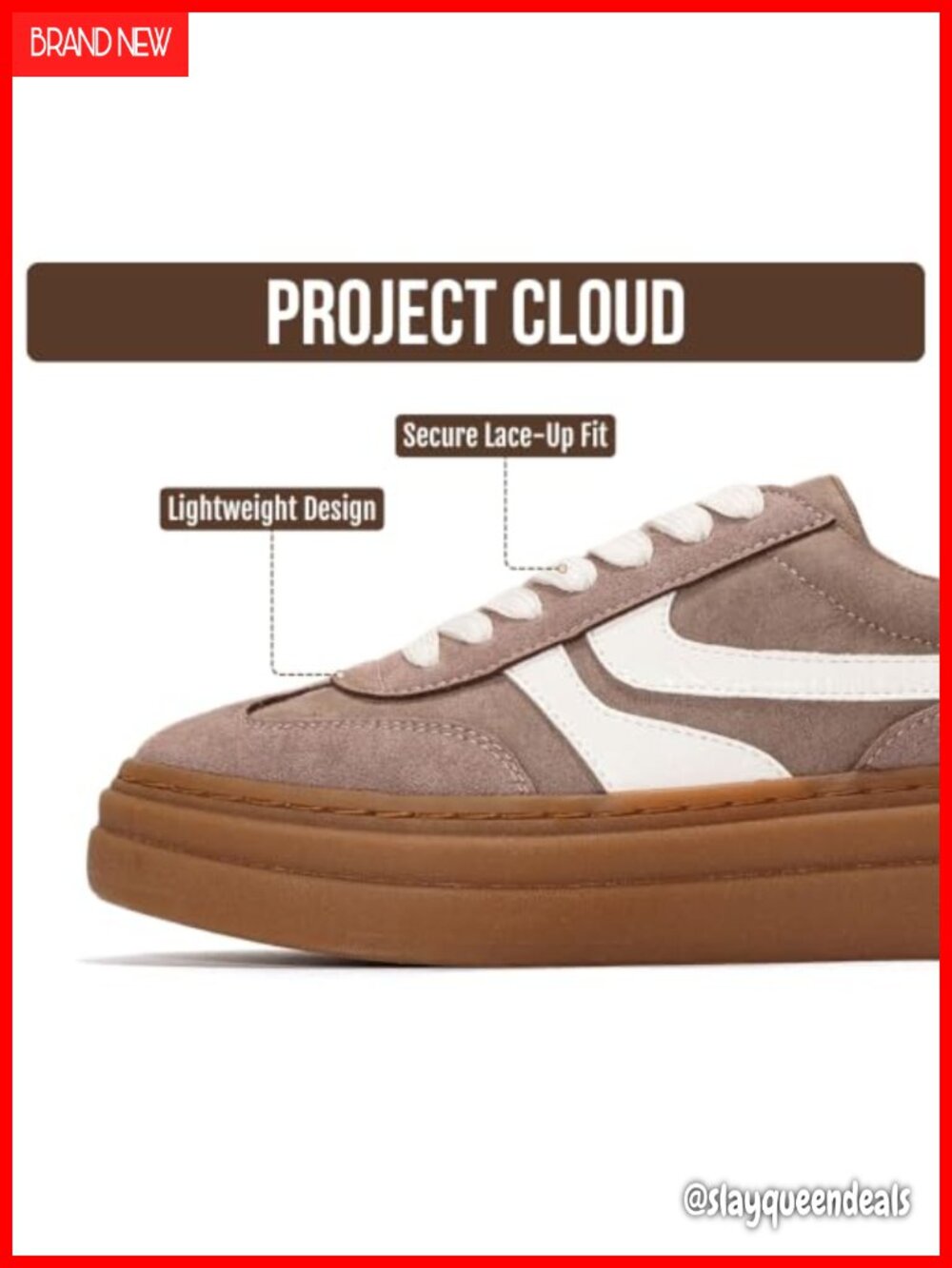 Platform Sneakers Women Lightweight Lace-Up Memory Foam Water Resistant - Picture 2 of 5